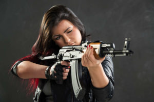 CAL machine gun woman 01